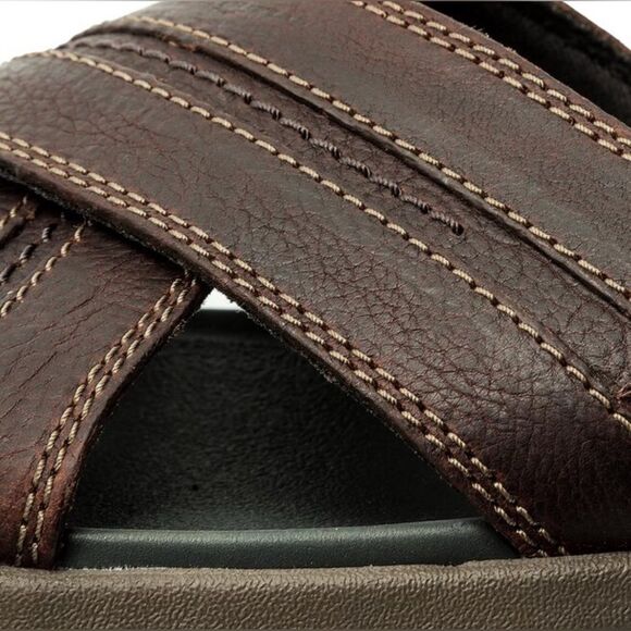Clarks Brixby Cross Dark Brown Leather Sandals main image 7